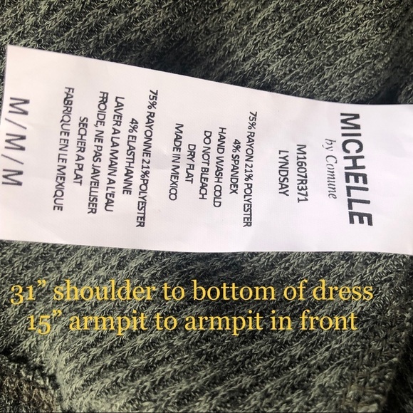 NWT Michele by Comune Mock Neck Sleeveless Dress Size M Darker Khaki Green - Picture 9 of 9